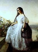 Francois Auguste Biard Portrait of a woman oil painting on canvas